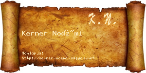 Kerner Noémi névjegykártya