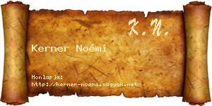 Kerner Noémi névjegykártya
